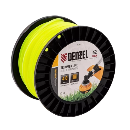 Леска для триммера квадрат, 4,0мм х 62м, на DIN катушке FLEX CORD// Denzel 96295 купить в Ижевске