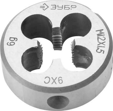 Плашка ЗУБР &quot;МАСТЕР&quot; круглая ручная для нарезания метрической резьбы, мелкий шаг, М12 x 1,5 4-28022-12-1.5 купить в Ижевске