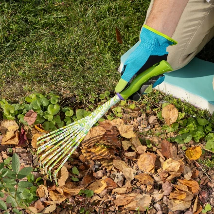 Грабли веерные 9 - зубые Palisad, 130 х 415 мм, стальные, пластиковая рукоятка, Flower Green, 620425 купить в Ижевске