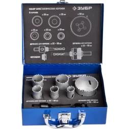 Набор ЗУБР "ЭКСПЕРТ": Коронки  биметаллические, глубина сверления до 38мм, d 20,22,25,30,35,60мм 29531-H6-1