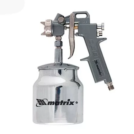 Пневматический краскопульт с нижним бачком V=0,75 л + сопла диаметром 1.2, 1.5 и 1.8 мм  MATRIX 57317 купить в Ижевске