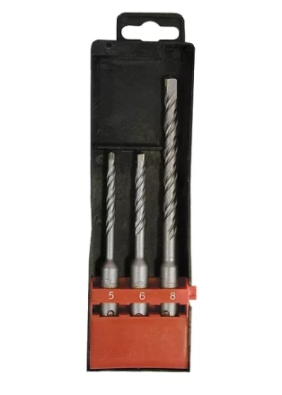 Набор буров по бетону 5х110 6х110 8х160 мм 3 шт в пластиковой коробке SDS PLUS MATRIX 71093 купить в Ижевске