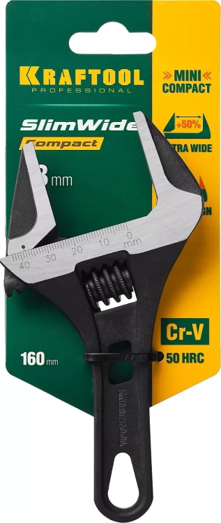 Ключ разводной компактный c тонкими губками KRAFTOOL SlimWide Compact 27266-25 купить в Ижевске