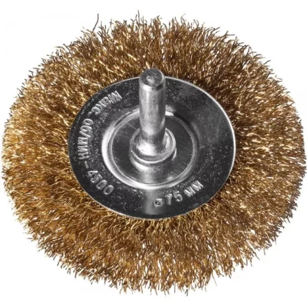 DEXX. Щетка дисковая для дрели, витая стальная латунированная проволока 0,3мм, 75мм 35110-075 купить в Ижевске