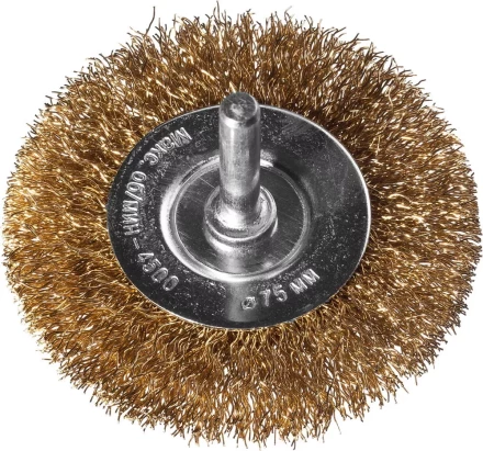 DEXX. Щетка дисковая для дрели, витая стальная латунированная проволока 0,3мм, 75мм 35110-075 купить в Ижевске