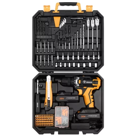 Дрель аккумуляторная DEKO DKCD20FU-Li, 063-4143 + набор 193 аксессуара купить в Ижевске