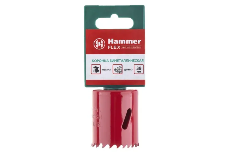 Коронка биметаллическая HAMMER Ф38х38мм 5/8" BiMETALL (224-008) купить в Ижевске