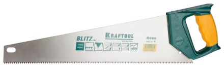 Ножовка по дереву (пила) KRAFTOOL BLITZ 450 мм, 7/8 TPI, быстрый рез поперек волокон, зубья - «S» : прямые 15005-45 купить в Ижевске