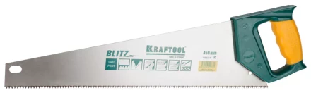 Ножовка по дереву (пила) KRAFTOOL BLITZ 450 мм, 7/8 TPI, быстрый рез поперек волокон, зубья - «S» : прямые 15005-45 купить в Ижевске