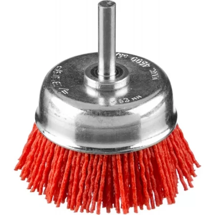ЗУБР &quot;ПРОФЕССИОНАЛ&quot;. Щетка чашечная для дрели, нейлоновая проволока с абразивным покрытием, 63мм 35165-063_z02 купить в Ижевске