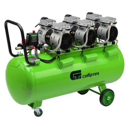 Компрессор безмаслянный малошумный Сибртех МБ 2250/100, 2250 Вт, 100л, 400 л/мин купить в Ижевске