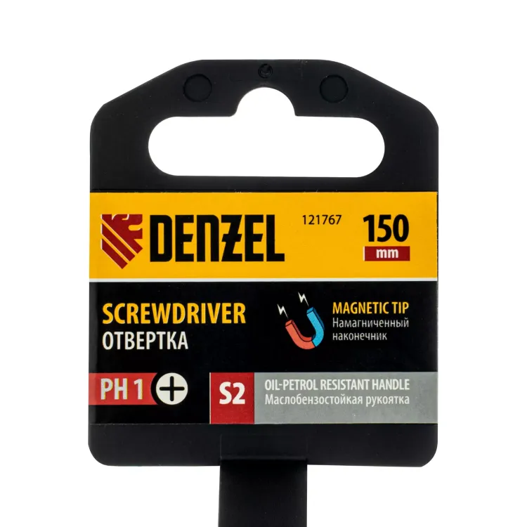 Отвертка, PH1х150 мм, S2, 3к рукоятка Denzel 121767 купить в Ижевске