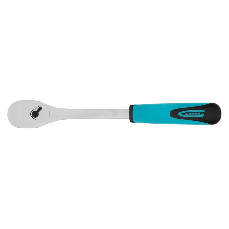 Ключ-трещотка 1/2" Gross 14055, CrV, 90 зубьев, усиленный, хром купить в Ижевске
