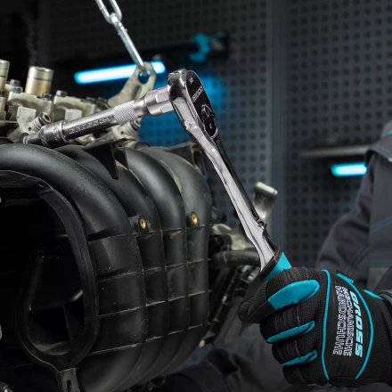 Ключ-трещотка 1/2&quot; Gross 14055, CrV, 90 зубьев, усиленный, хром купить в Ижевске