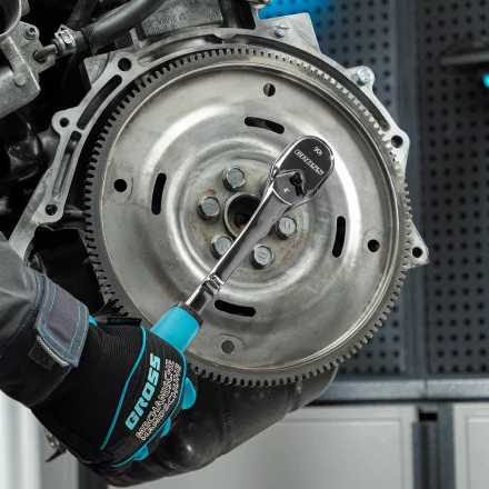 Ключ-трещотка 1/2&quot; Gross 14055, CrV, 90 зубьев, усиленный, хром купить в Ижевске