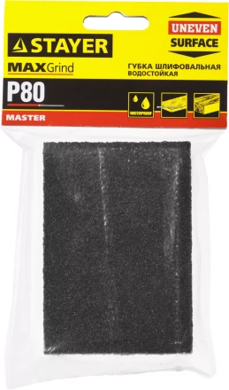 Губка шлифовальная STAYER "MASTER" четырехсторонняя, зерно - оксид алюминия, Р80; 100 x 68 x 26 мм. 3560-2_z01 купить в Ижевске