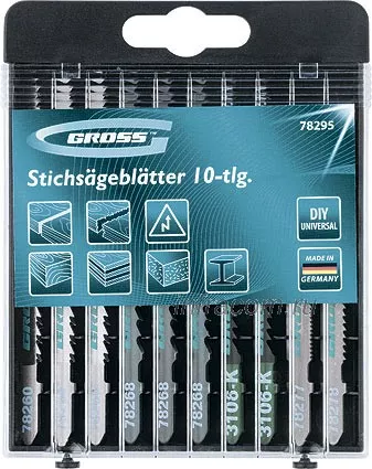 Набор полотен для электролобзика универсальный 10шт DIY пластиковый кейс GROSS 78295 купить в Ижевске