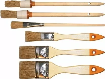 Набор кистей 6 шт.(плоские 3/4&quot; 1&quot; 1/5&quot; круглые №1,№2 №4.)  SPARTA 841145 купить в Ижевске