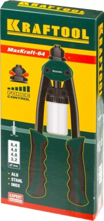 Заклепочник двуручный силовой компактный, KRAFTOOL "MaxKraft-64" 31160, для заклёпок d=3,2-6,4 мм из Al, стали, нерж стали, усил литой корпус 31160 купить в Ижевске