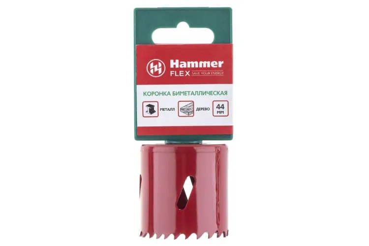 Коронка биметаллическая HAMMER Ф44х38мм 5/8" BiMETALL (224-009) купить в Ижевске