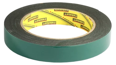 Двухсторонняя клейкая лента на вспененной основе, STAYER Professional 12233-19-05, черная, 19мм х 5м 12233-19-05 купить в Ижевске