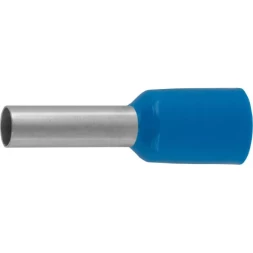 Наконечник СВЕТОЗАР штыревой, изолированный, для многожильного кабеля, синий, 2,5 мм2, 25шт 49400-25
