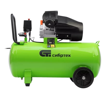 Компрессор воздушный Сибртех КК-2200/100 58009, 2,2 кВт, 350 л/мин, 100 л, прямой привод, масляный купить в Ижевске