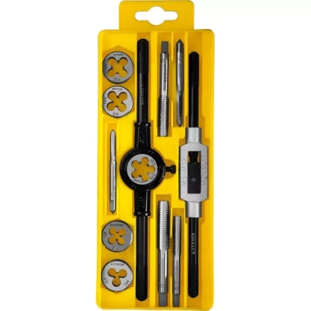 Набор метчиков и плашек STAYER &quot;MASTER&quot;, метчикодержатель 1шт, плашкодержатель 1шт, метчики 5шт, плашки 5шт, 12 предметов 28012-H12_z01 купить в Ижевске