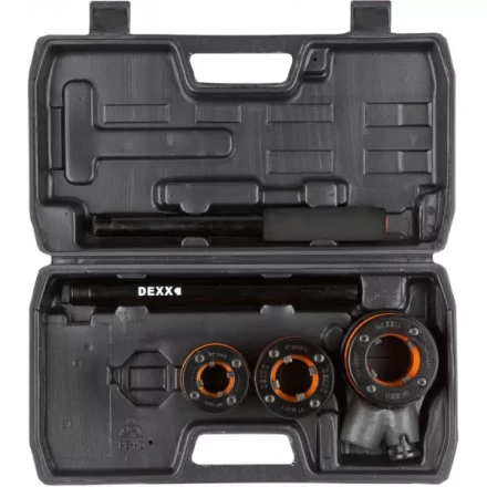 Набор DEXX: Клуппы трубные, с трещоткой 620мм, №3: 1/2", 3/4", 1" 28280-H3 купить в Ижевске