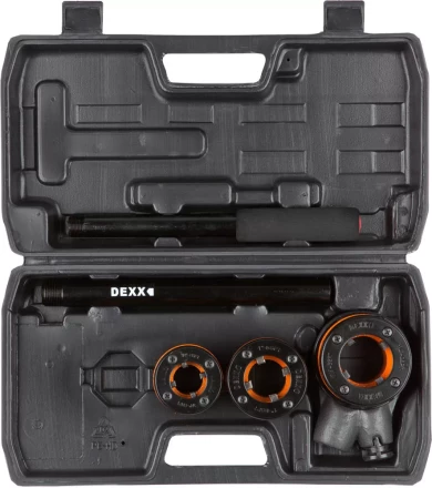 Набор DEXX: Клуппы трубные, с трещоткой 620мм, №3: 1/2", 3/4", 1" 28280-H3 купить в Ижевске