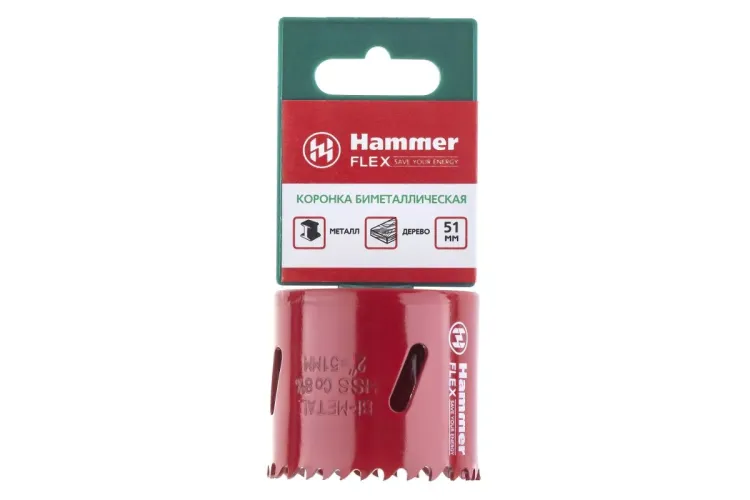 Коронка биметаллическая HAMMER Ф51х38мм 5/8" BiMETALL (224-010) купить в Ижевске