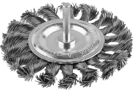 ЗУБР &quot;ПРОФЕССИОНАЛ&quot;. Щетка дисковая для дрели, жгутированная стальная проволока 0,5мм, 100мм 3522-100_z02 купить в Ижевске