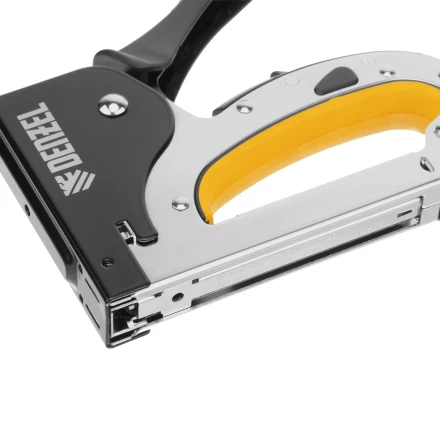 Степлер мебельный Denzel 40211, стальной корпус, быстрая загрузка, регул. силы удара, тип 53, 4-14 мм купить в Ижевске