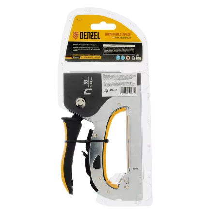 Степлер мебельный Denzel 40211, стальной корпус, быстрая загрузка, регул. силы удара, тип 53, 4-14 мм купить в Ижевске