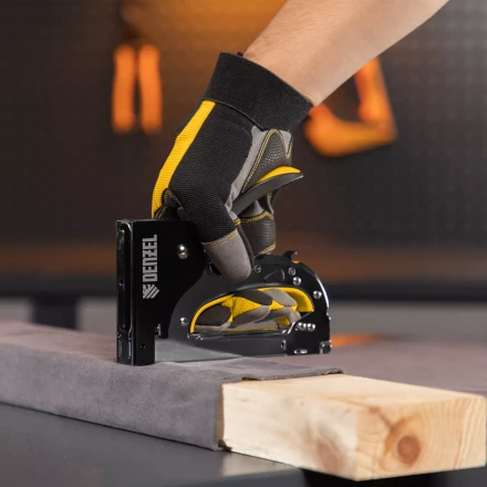 Степлер мебельный Denzel 40211, стальной корпус, быстрая загрузка, регул. силы удара, тип 53, 4-14 мм купить в Ижевске