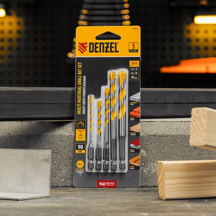 Набор сверл универсальных, Multi cut, 4-10 мм, 5 шт Denzel 706016 купить в Ижевске