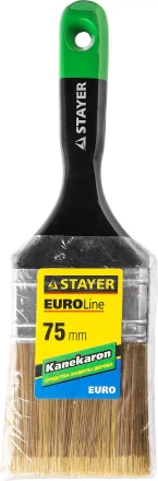 STAYER “KANEKARON-EURO”. Кисть плоская, искусственная щетина, деревянная ручка, 75мм 0106-075 купить в Ижевске