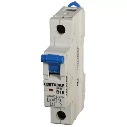 Выключатель автоматический СВЕТОЗАР 1-полюсный, 50 A, &quot;B&quot;, откл. сп. 6 кА, 230 / 400 В SV-49051-50-B купить в Ижевске