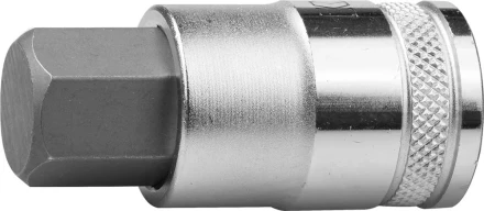 Торцовая бита-головка KRAFTOOL &quot;INDUSTRIE QUALITAT&quot;, материал S2, HEX, сатинированная, 1/2&quot;, H17 27908-17_z01 купить в Ижевске