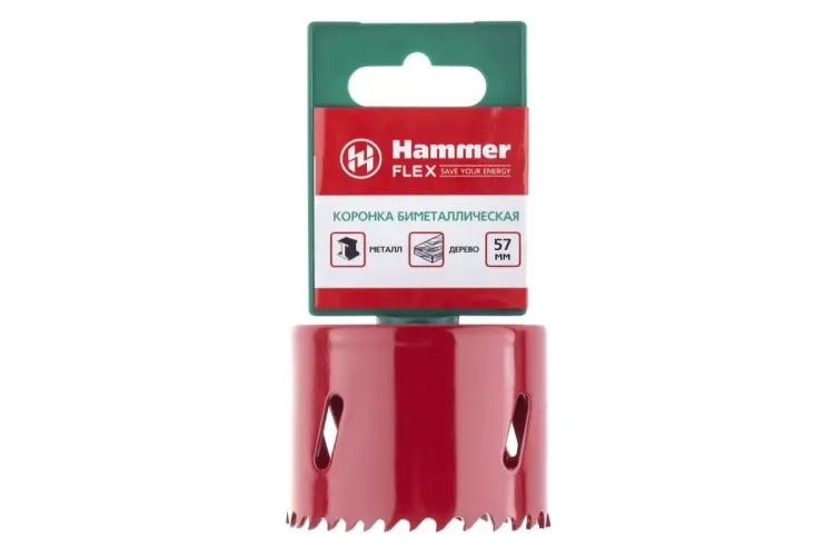 Коронка биметаллическая HAMMER Ф57х38мм 5/8" BiMETALL (224-011) купить в Ижевске