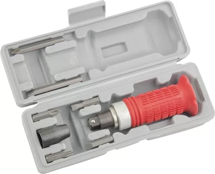 Отвертка ударно-поворотная 1/2", набор бит, 6 шт., обрезиненная ручка, в пласт. боксе  MATRIX 11579 купить в Ижевске