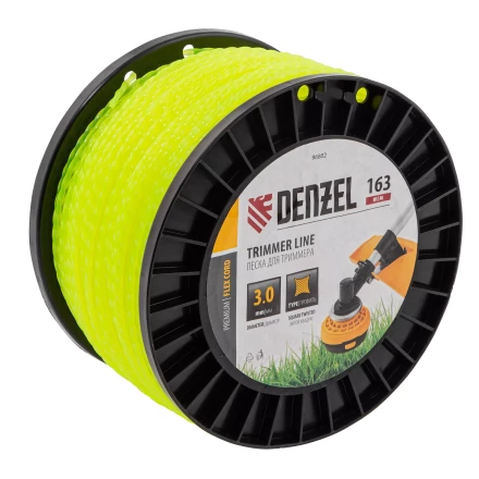 Леска для триммера витой квадрат, 3,0мм х 163м, на DIN катушке FLEX CORD// Denzel 96802 купить в Ижевске