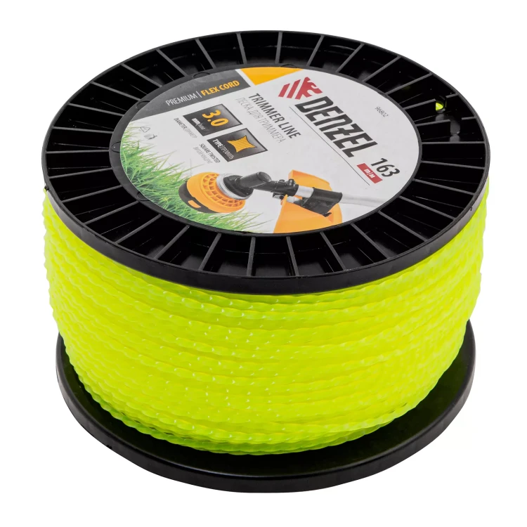 Леска для триммера витой квадрат, 3,0мм х 163м, на DIN катушке FLEX CORD// Denzel 96802 купить в Ижевске