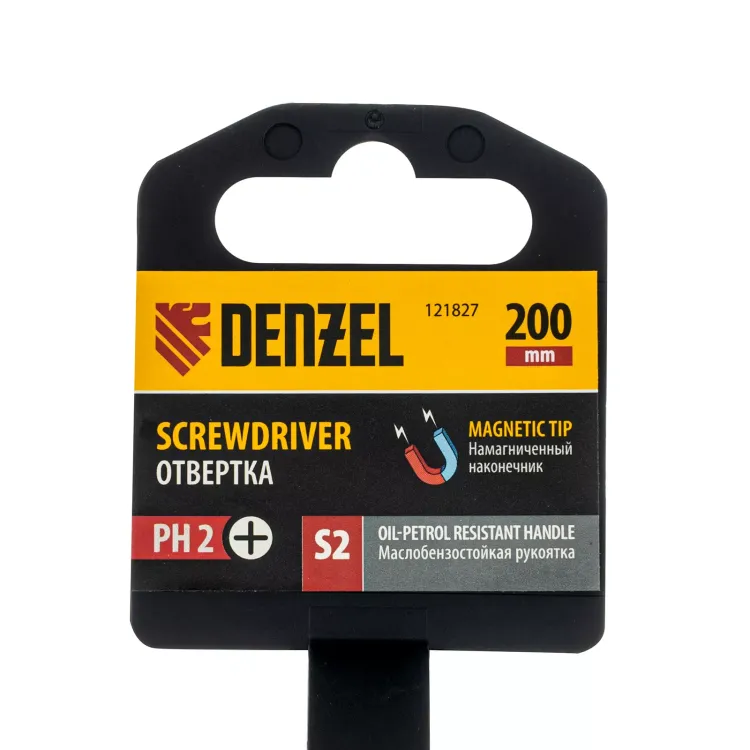 Отвертка, PH2х200 мм, S2, 3к рукоятка Denzel 121827 купить в Ижевске