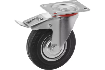 Колесо поворотное резина SCb 42 100 мм с тормозом (F) 1001717 купить в Ижевске