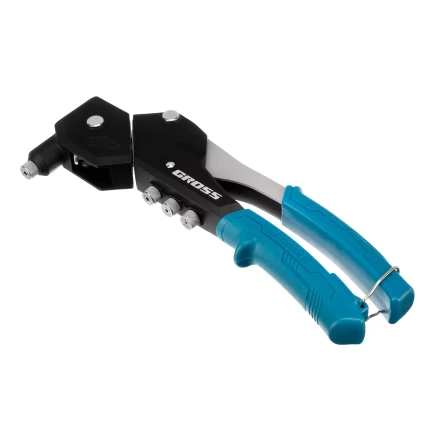 Заклепочник ручной Gross 40418, 290 мм, поворотный, 0-360, заклепки 2,4-3,2-4,0-4,8 мм купить в Ижевске