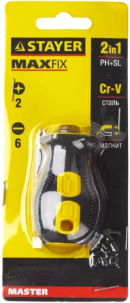 Набор STAYER &quot;MASTER&quot;: Отвертка &quot;Мини&quot; с двусторонним стержнем, 2/6мм - 32мм, 2 предмета 2511_z01 купить в Ижевске
