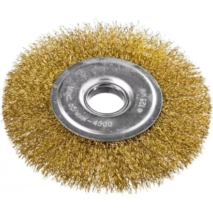 DEXX. Щетка дисковая для УШМ, витая стальная латунированная проволока 0,3мм, 125ммх22мм 35101-125 купить в Ижевске