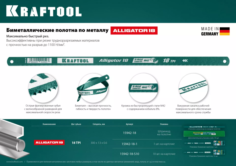 Полотна по металлу Alligator 15942-18-1 купить в Ижевске