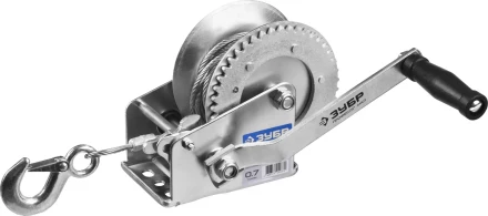 Лебедка ручная барабанная ЗУБР &quot;ПРОФЕССИОНАЛ&quot;, тяговая, тросовая, 0,7т, 8м 43113-0.7_z01 купить в Ижевске